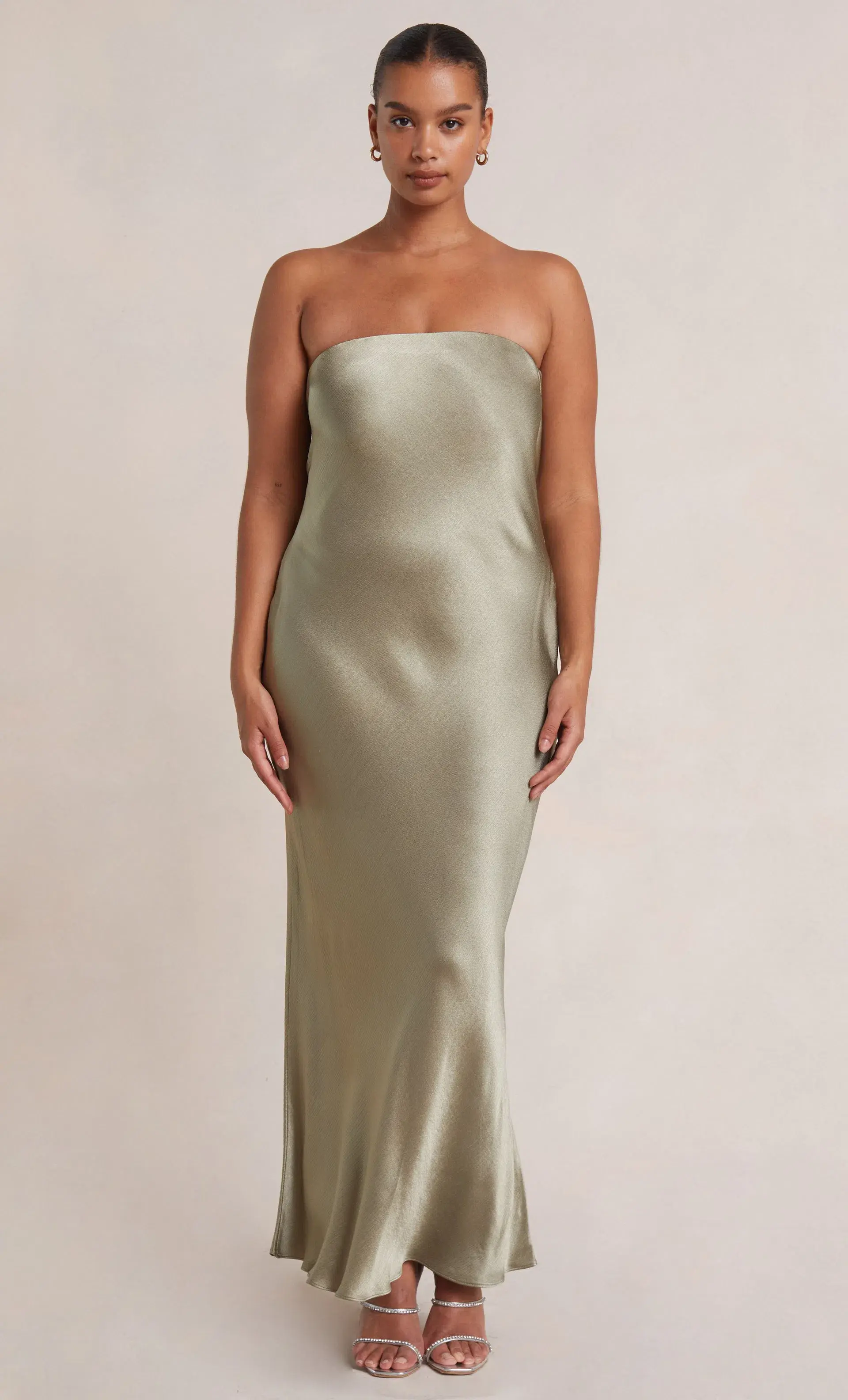 Bec & Bridge Moon Dance Strapless Dress Sage Green Size 14 - Image 1