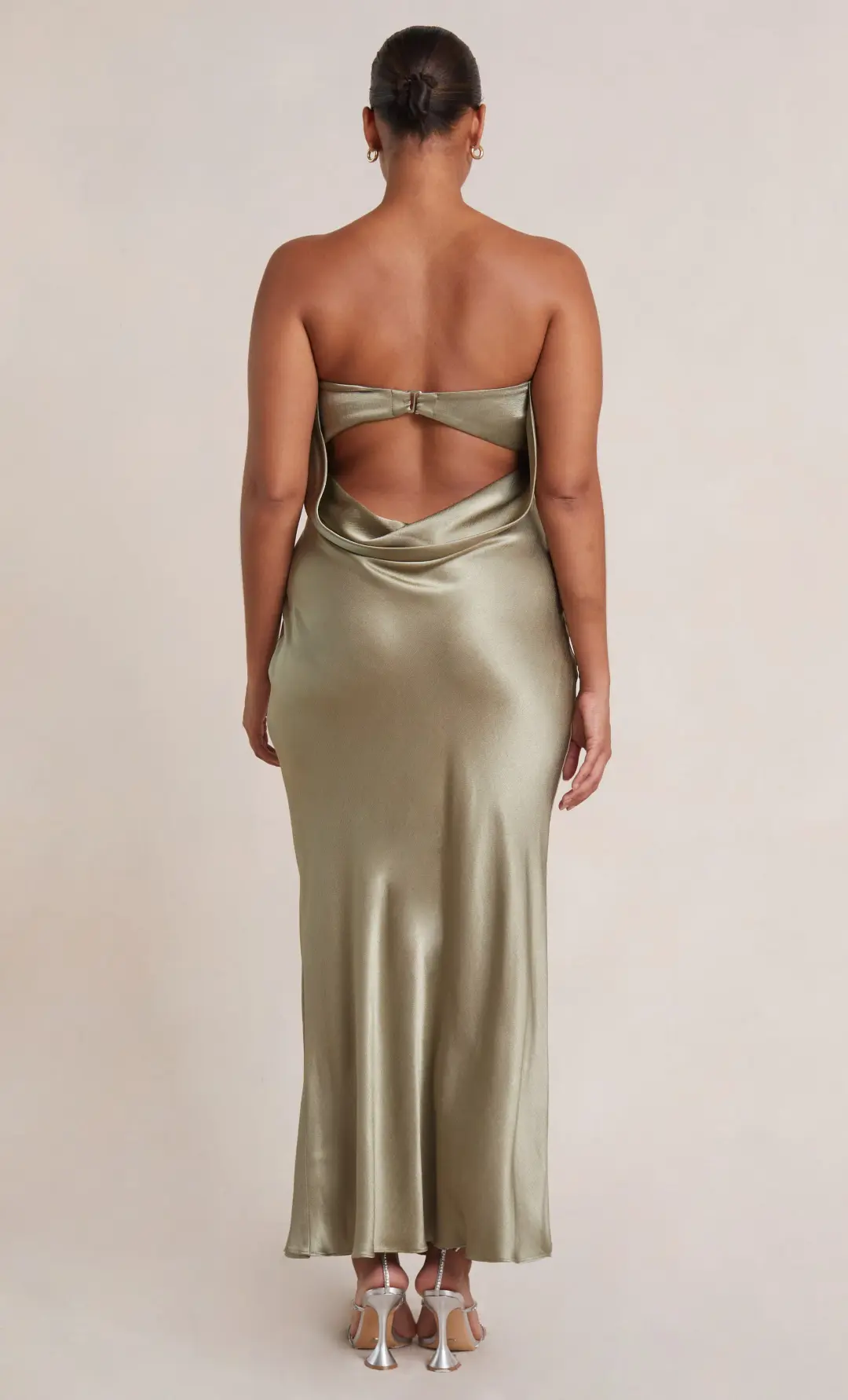 Bec & Bridge Moon Dance Strapless Dress Sage Green Size 14 for rent on The Volte - main image