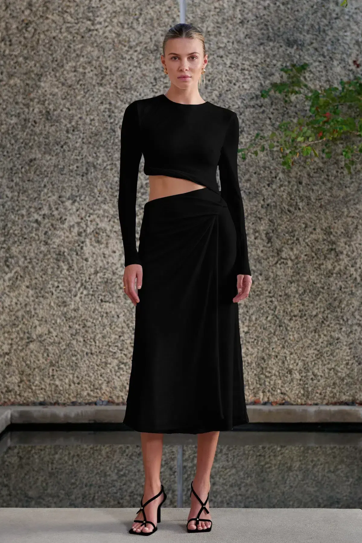 Misha Arma Midi Dress Black Size 10 - Image 1