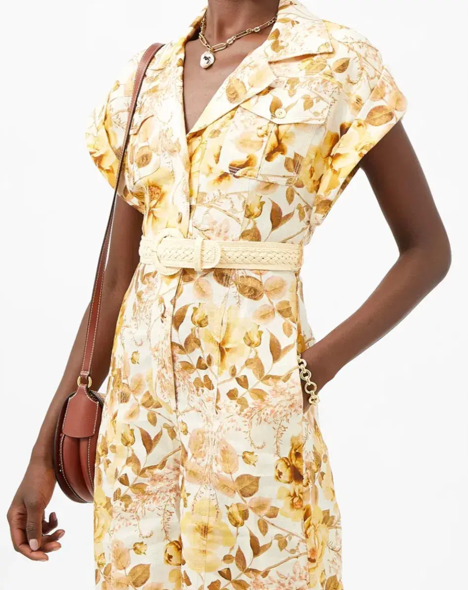 Zimmerman Rosa Roll Cuff Jumpsuit Floral Print Size 3 - Image 3