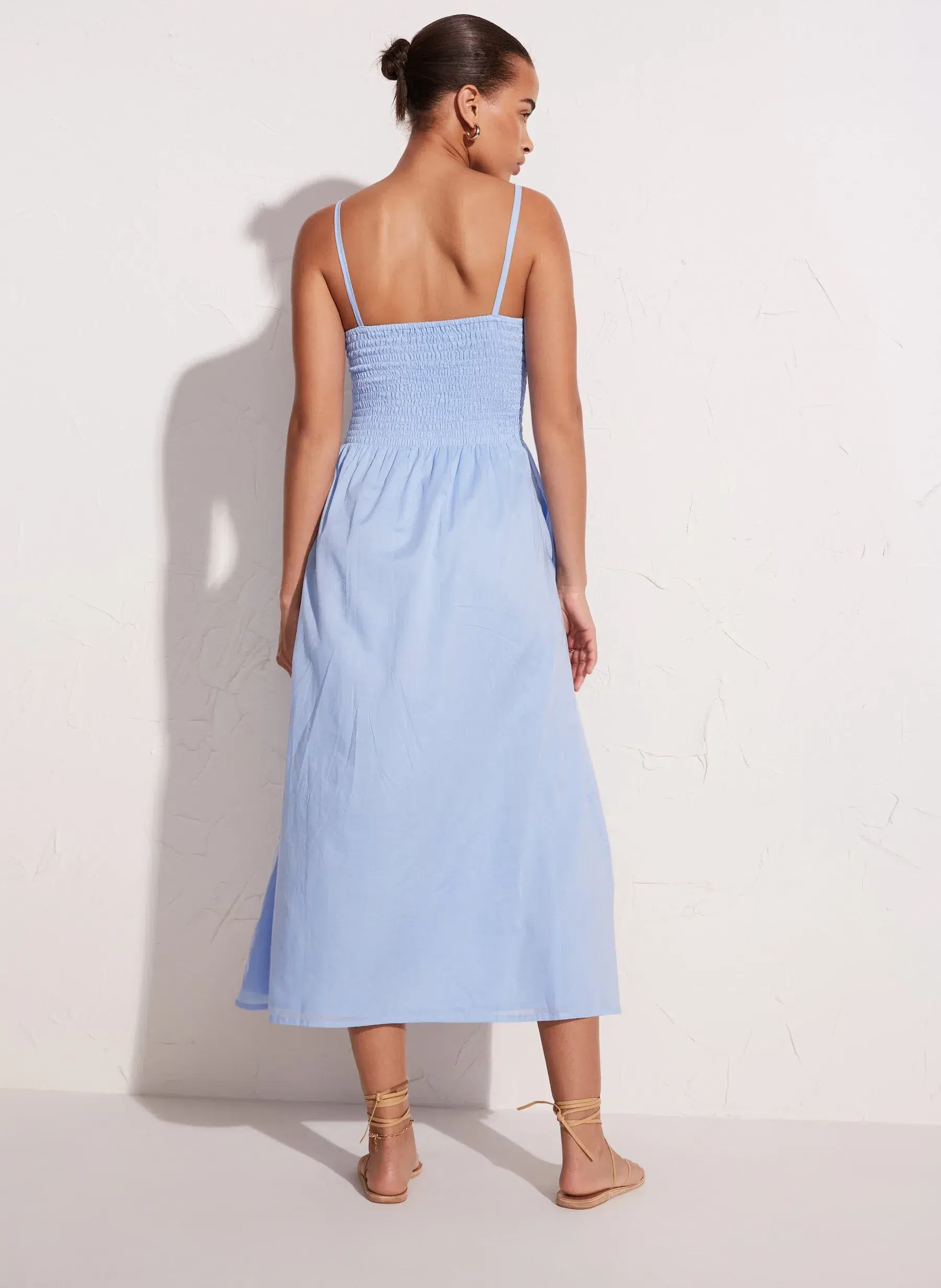 Faithfull the Brand Nolie Midi Dress Blue Size 10 - Image 2