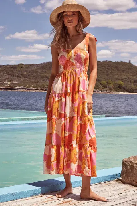 Mister Zimi Savannah Tie Dress Tahiti Print Size 10 - Image 1