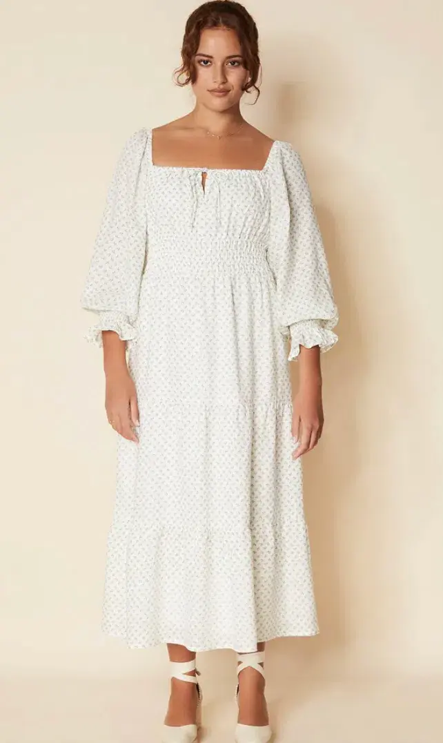 Faithfull the Brand Dariya Midi Dress White Size 10 - Image 1