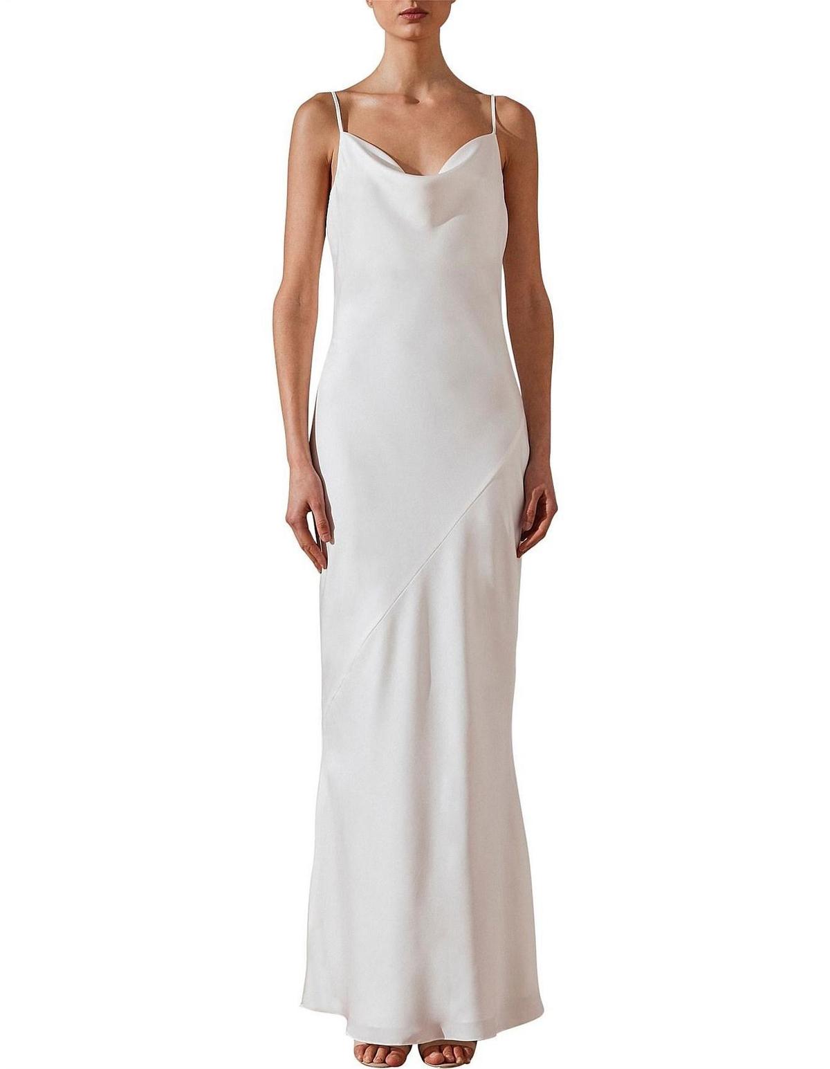 Shona Joy Luxe Bias Cowl Slip Dress Ivory Size 6  - Image 1