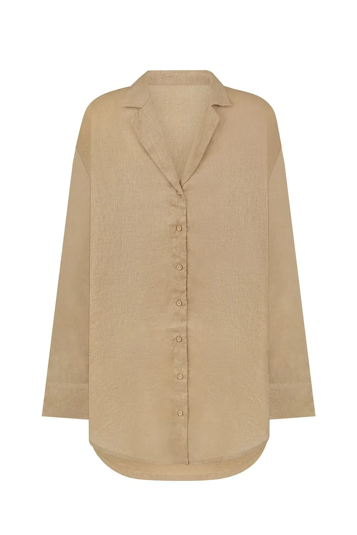 Zulu & Zephyr Linen Shirt Camel Brown Size 8 - Image 4