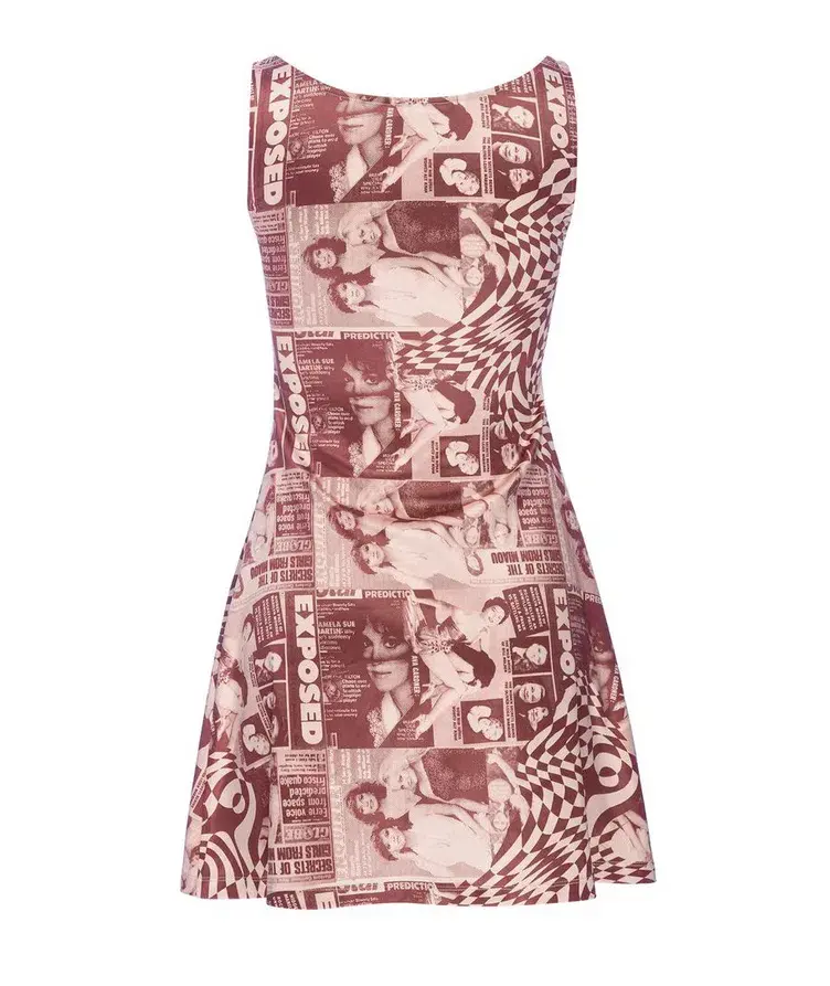 Miaou Ginger Dress Wanted Red Print Size 6 - Image 5