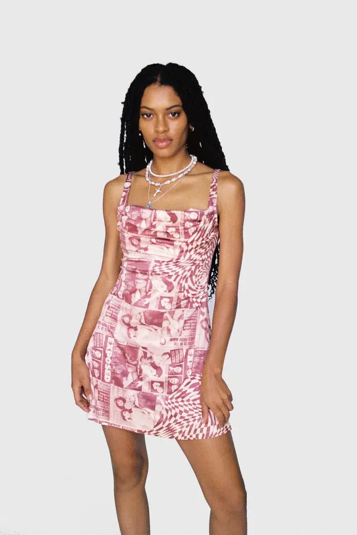 Miaou Ginger Dress Wanted Red Print Size 6 - Image 1