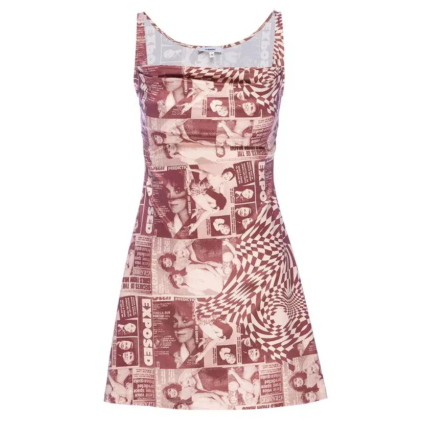 Miaou Ginger Dress Wanted Red Print Size 6 - Image 4