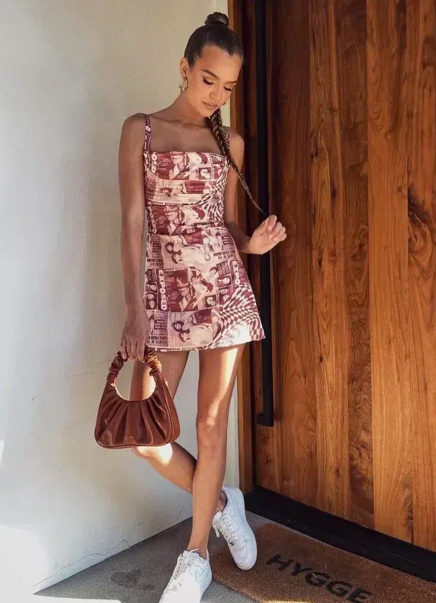 Miaou Ginger Dress Wanted Red Print Size 6 - Image 2