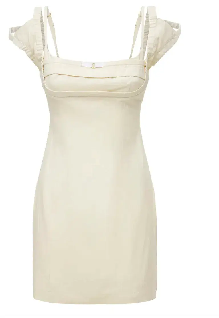 Jacquemus La Robe Kibo Dress Off White Size 36 for rent on The Volte - main image