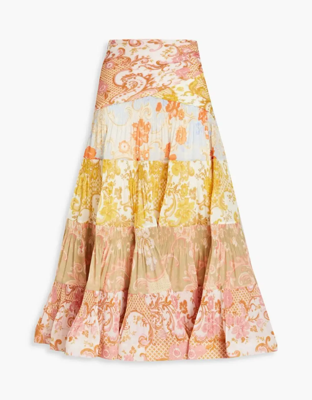 Zimmermann Postcard Pleated Fan Top size 2 Long Skirt Print Size 3 for rent on The Volte - main image