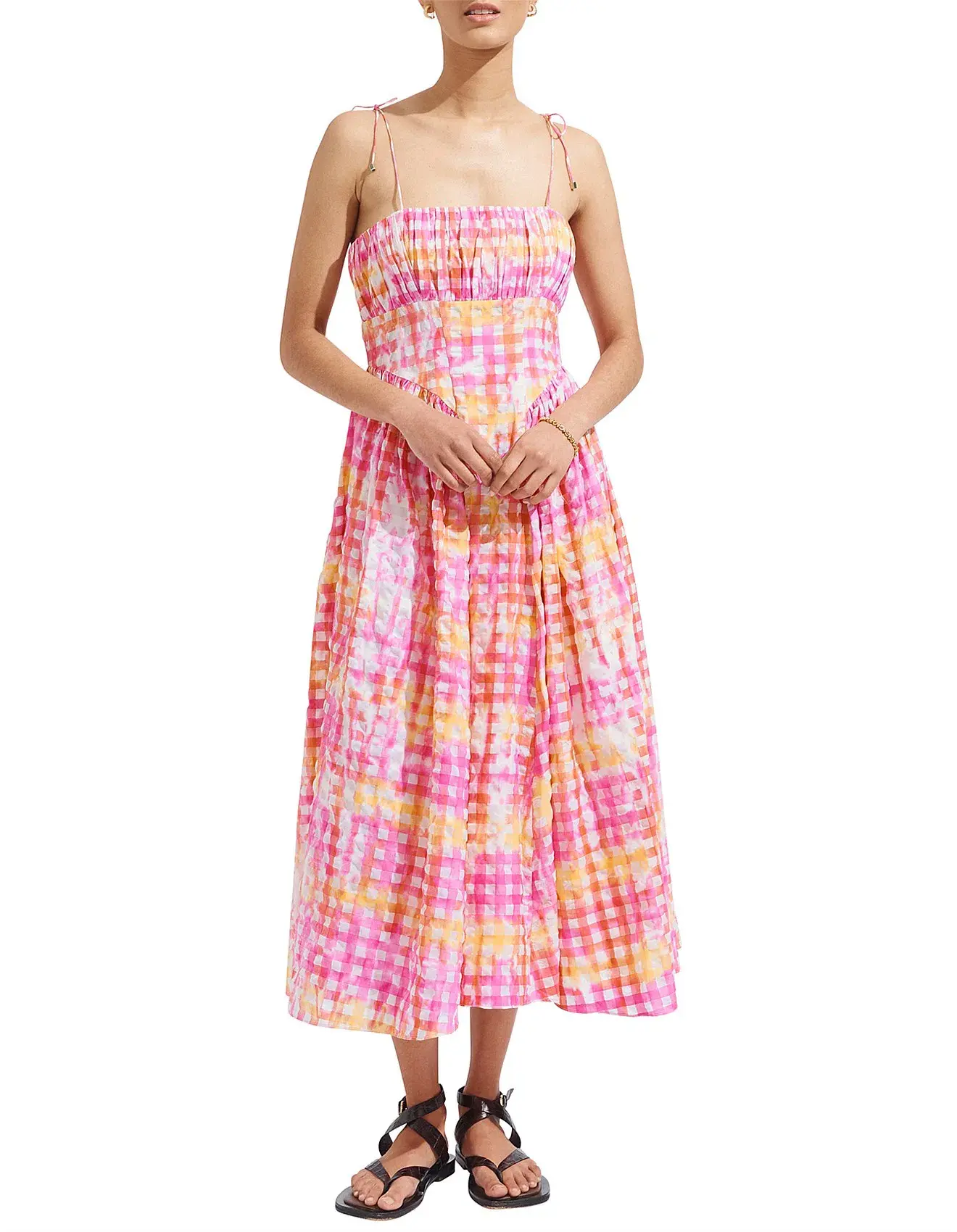 Steele Marina Dress Pink Classic Gingham Print Size L / AU 12 - Image 1