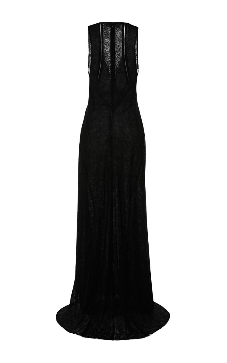 Galvan Pleated Lace Plunge Neck Dress - Image 4