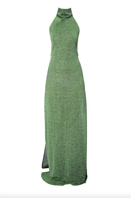 Oseree Lumiere Turtleneck Dress in Green Size 10  - Image 2