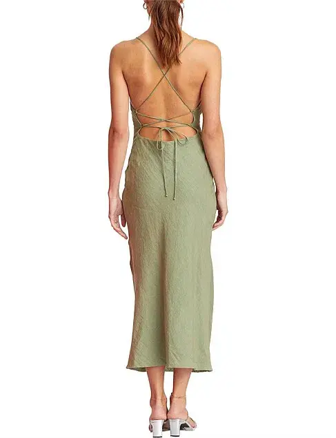 Bec & Bridge The Dreamer Linen Dress Green Size 6  - Image 3