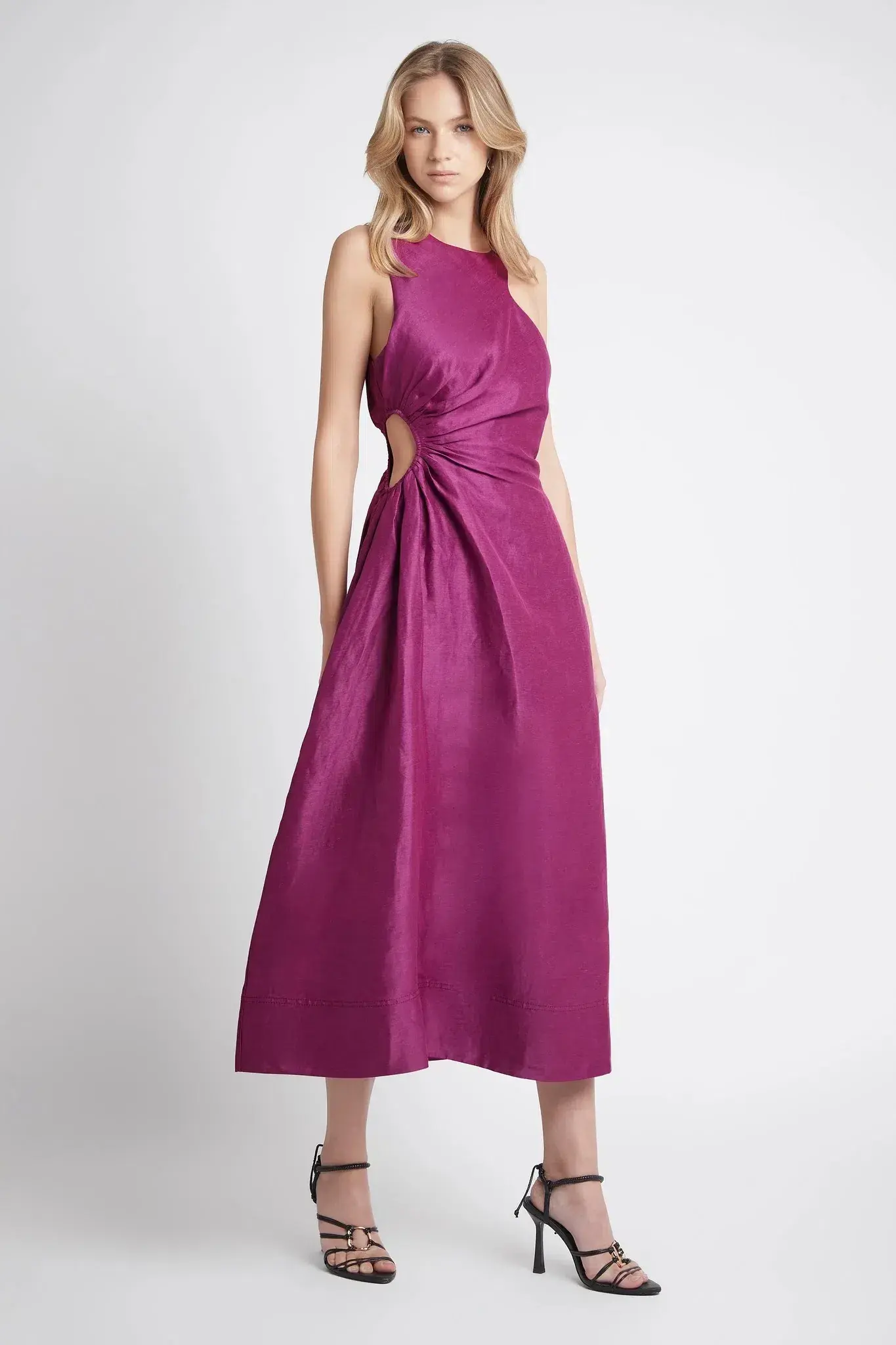 Aje Chateau Cut Out Dress Fuchsia Size 6 - Image 1