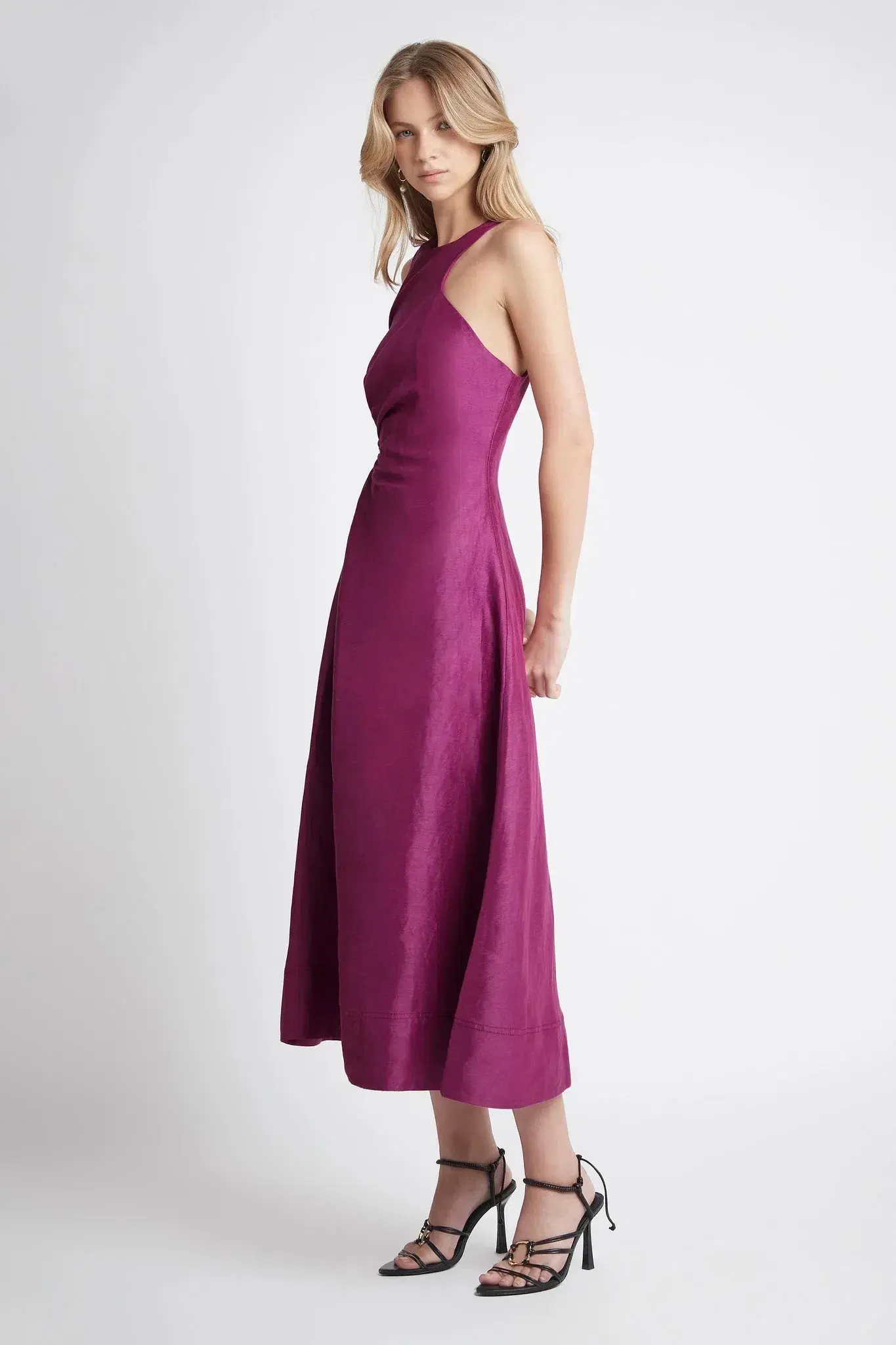 Aje Chateau Cut Out Dress Fuchsia Size 6 - Image 5
