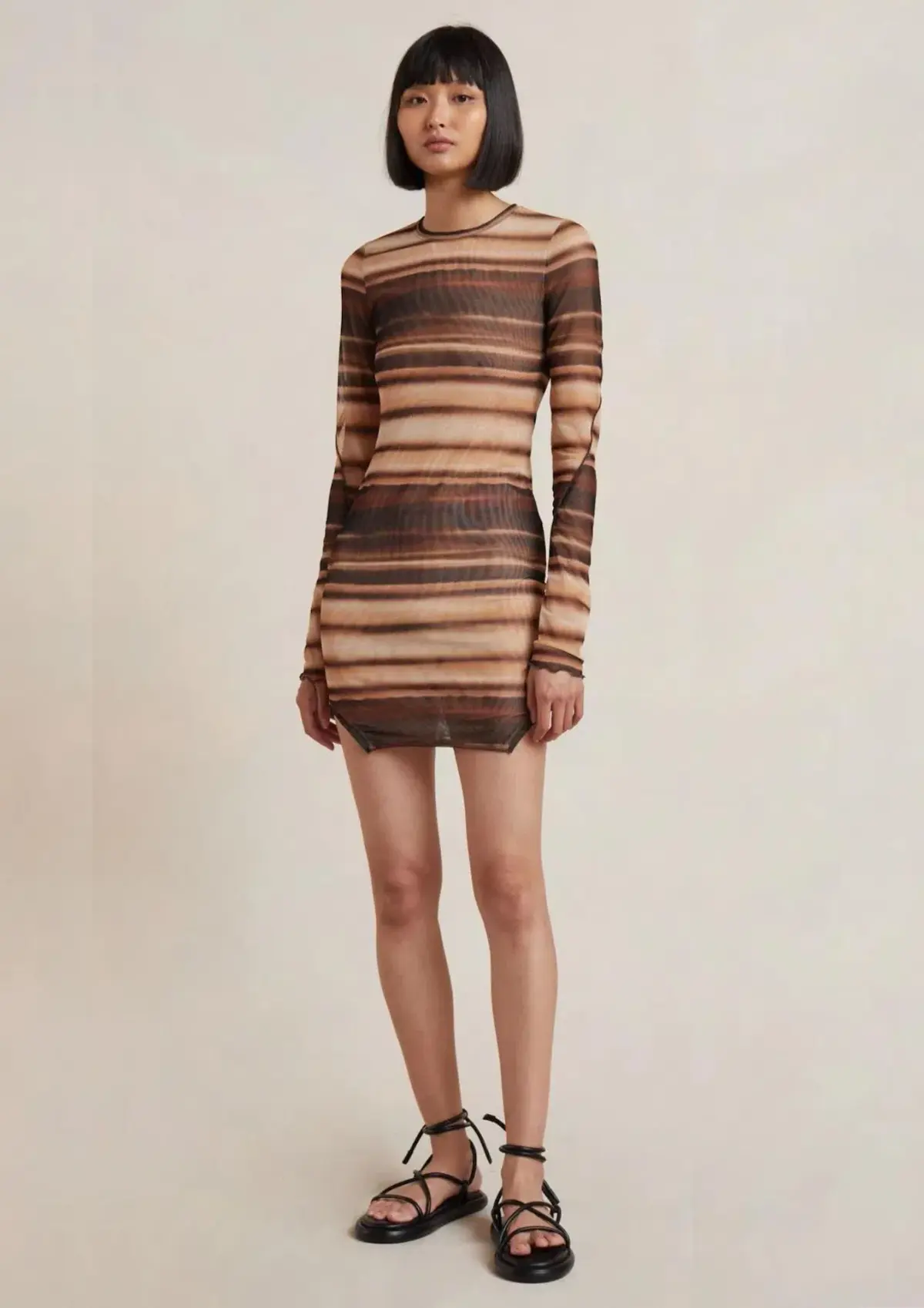 Bec & Bridge Watercolour Long Sleeve Mini Dress Print Size 8 - Image 1