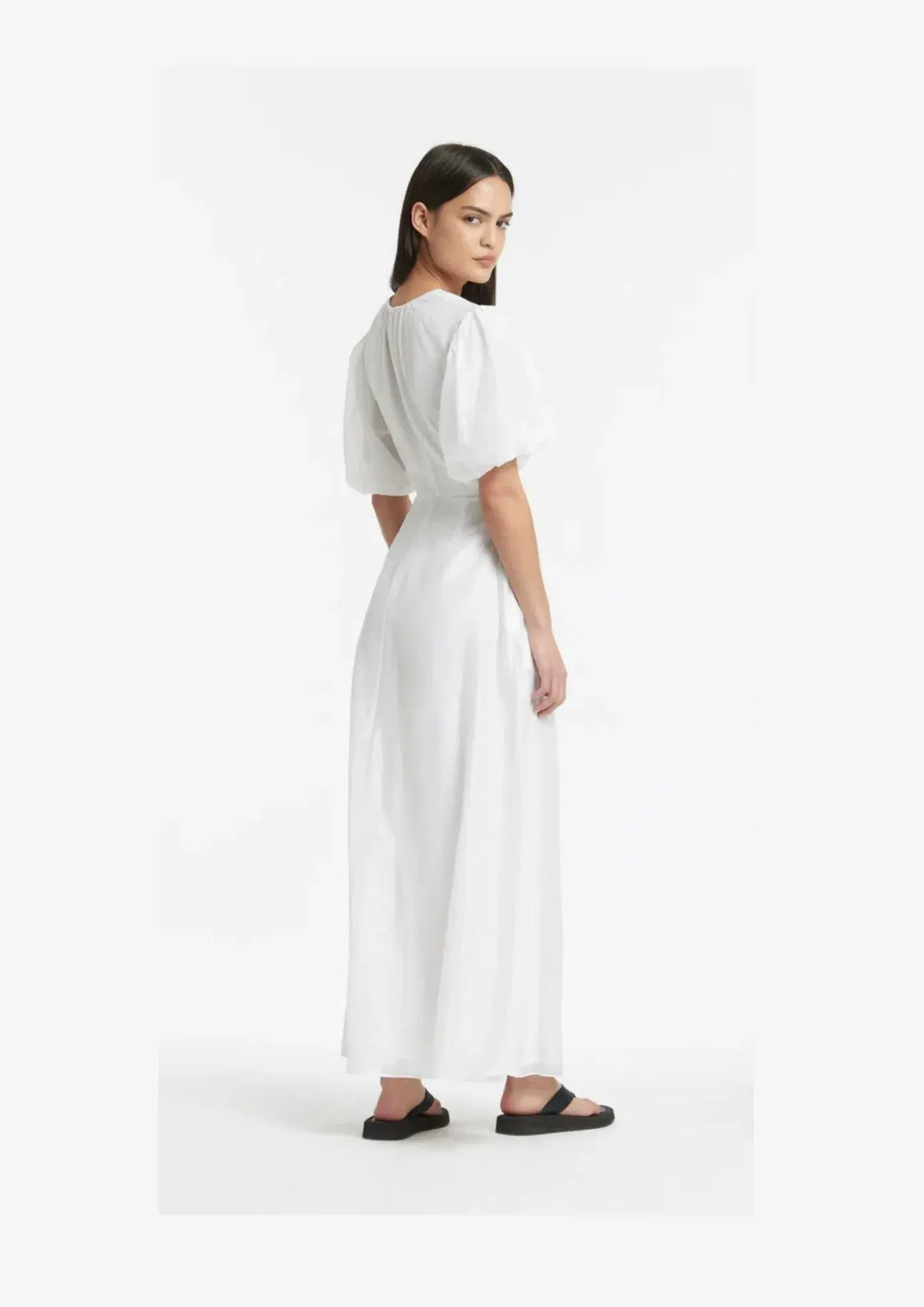 Sir the Label Franc Puff Sleeve Maxi Dress White Size AU 8 - Image 3