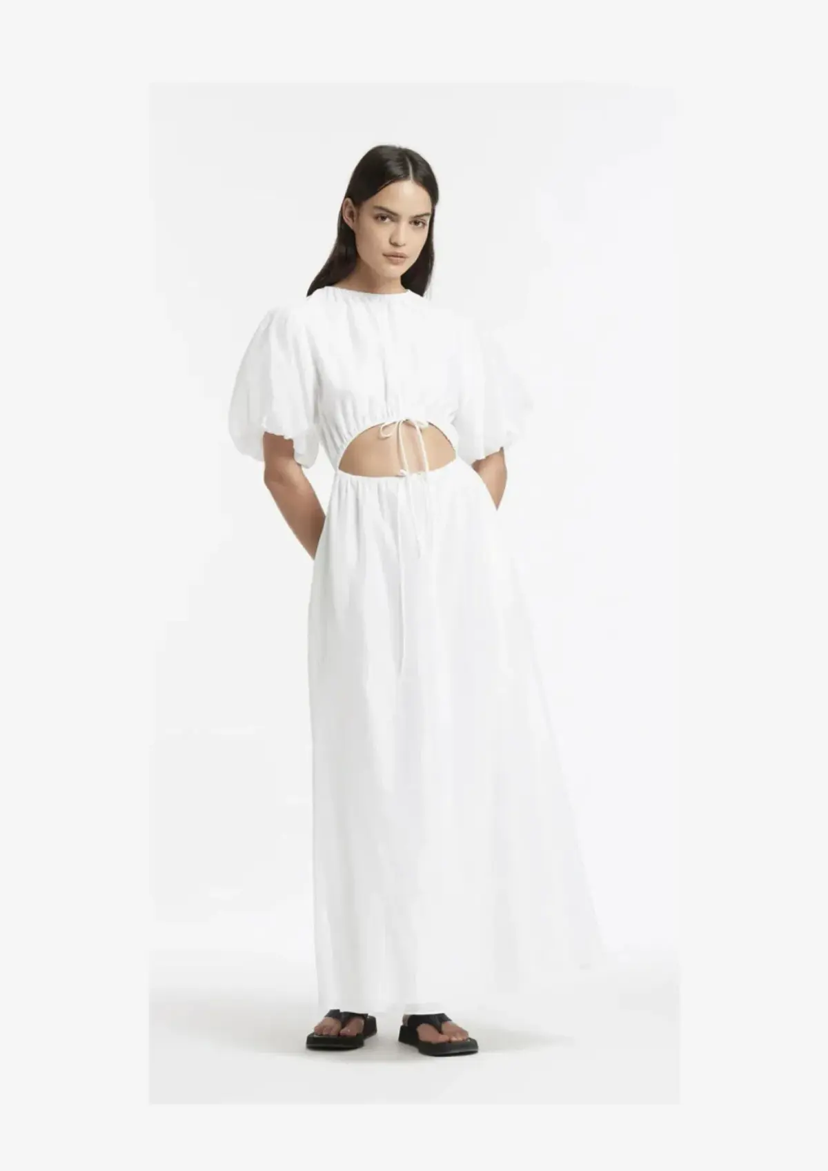 Sir the Label Franc Puff Sleeve Maxi Dress White Size AU 8 - Image 1