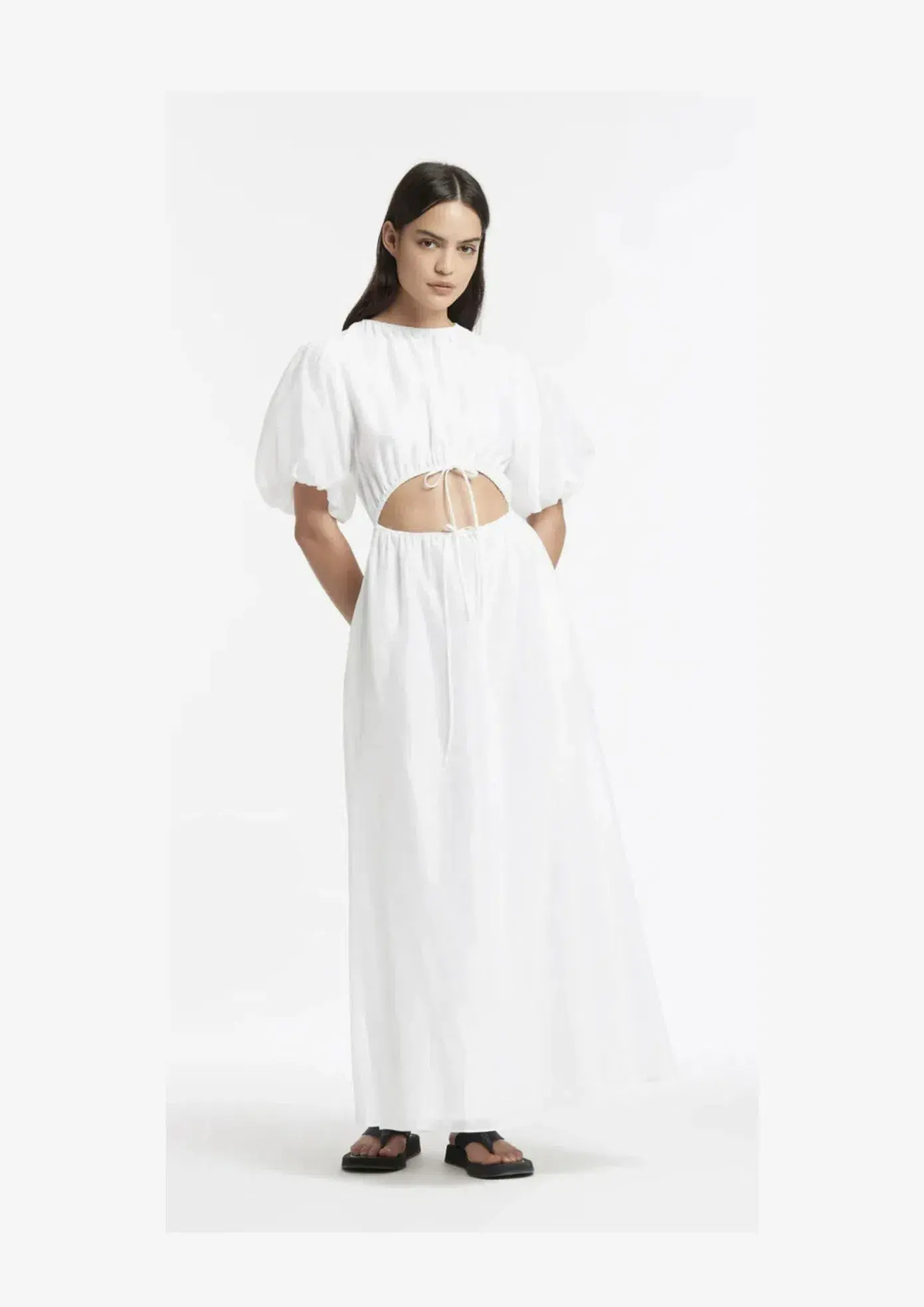 Sir the Label Franc Puff Sleeve Maxi Dress White Size AU 8 - Image 1