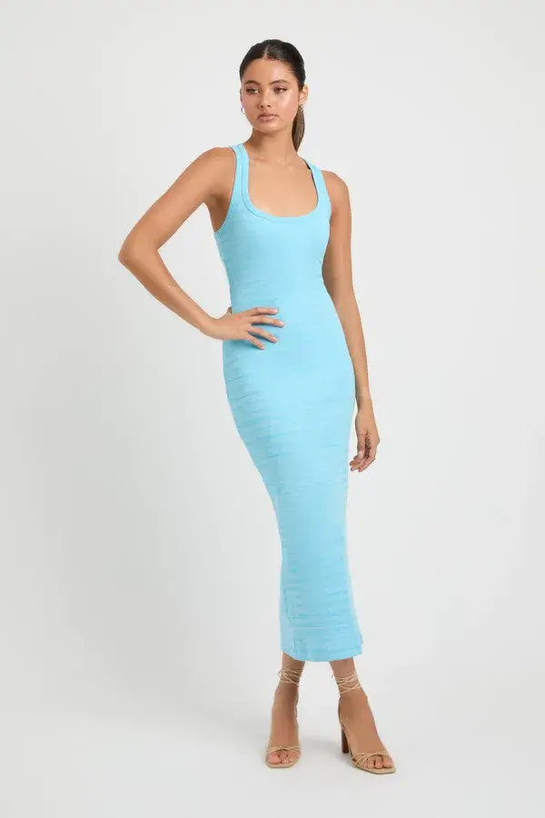 Kookai Abbie Midi Dress Blue Size 8 - Image 3