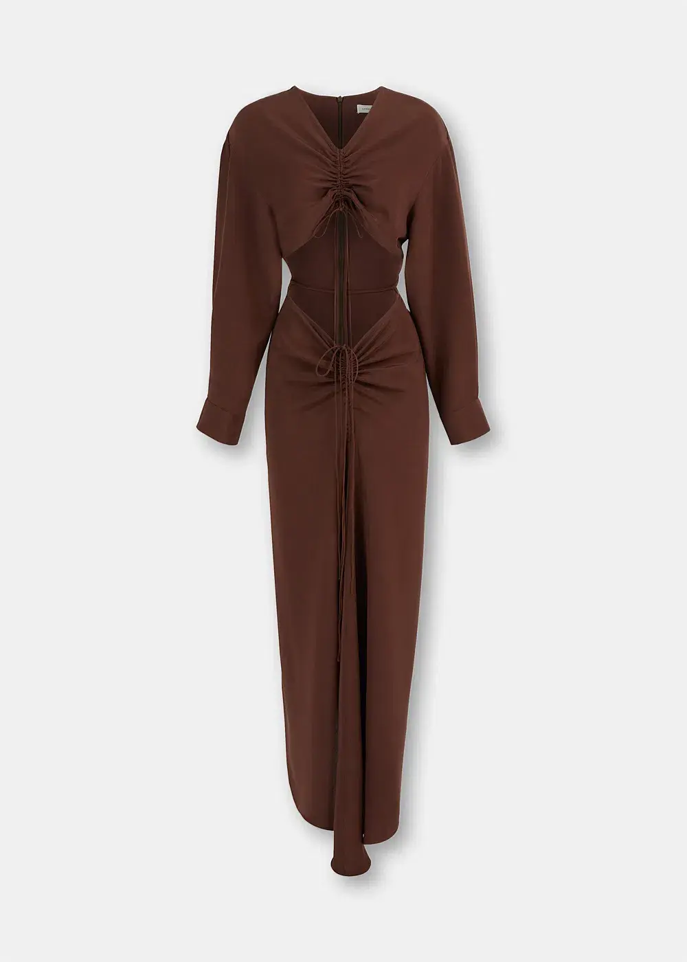 Christopher Esber The Ruched Disconnect Shirt Dress Brown Size 12  - Image 5