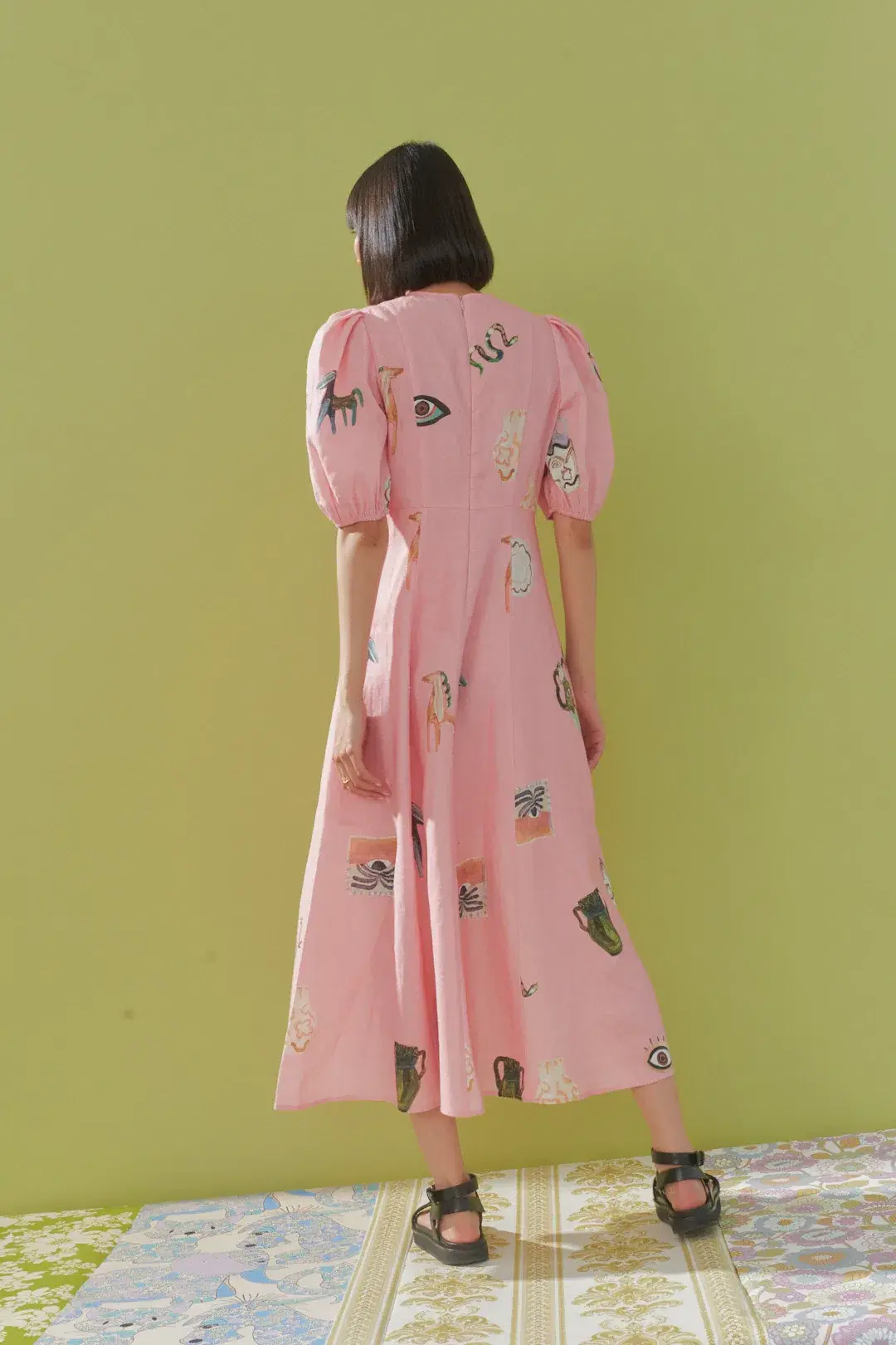 Alemais Cleo Midi Dress Pink Size 1 /AU 8 - Image 2