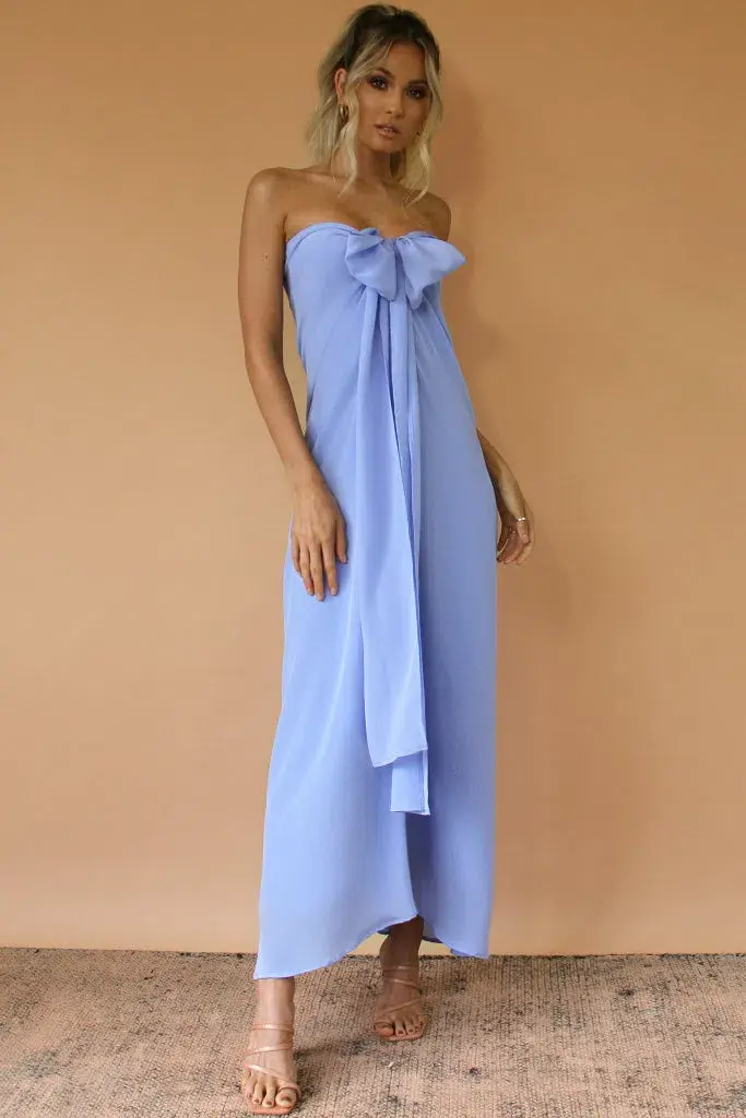 Sisters The Label Sasha Gown - Vienna Sky Silk for rent on The Volte - main image