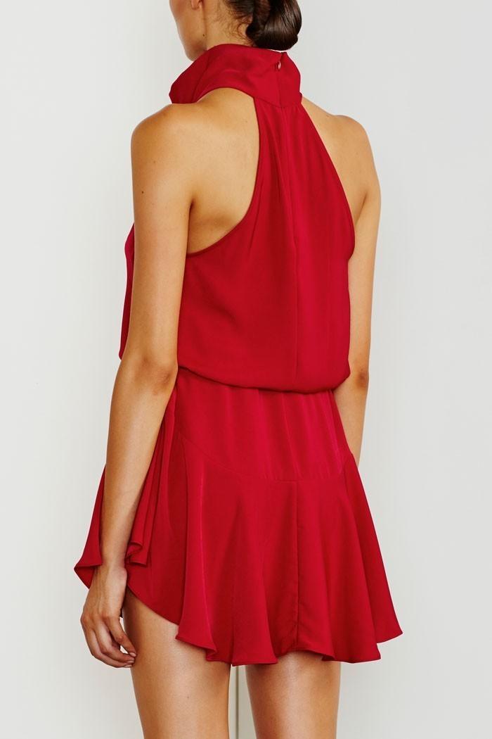 High Neck Drawstring Mini Dress for rent on The Volte - main image