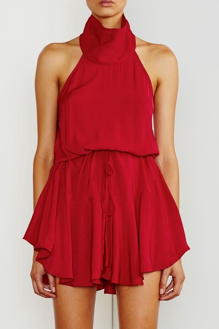 High Neck Drawstring Mini Dress - Image 1