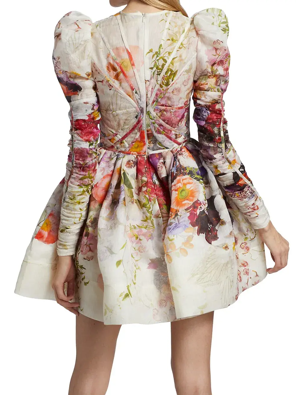 Zimmermann Prima Paneled Mini Dress In Multi Floral Size 12 for rent on The Volte - main image