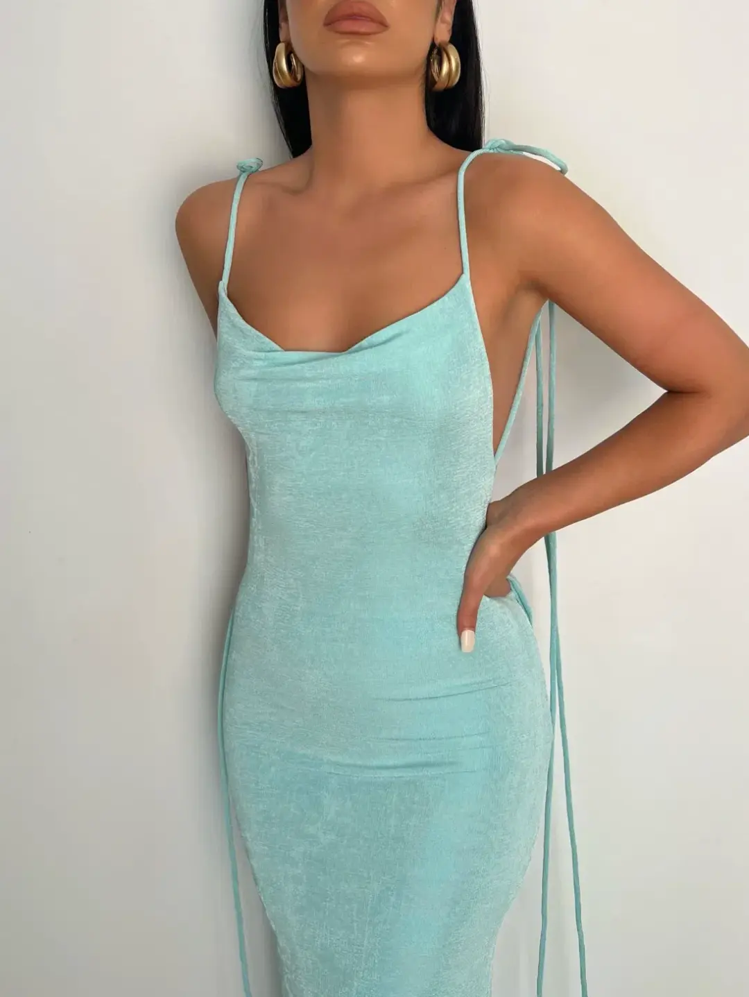 Mélani the Label Cristina Gown - Aqua - Medium for rent on The Volte - main image