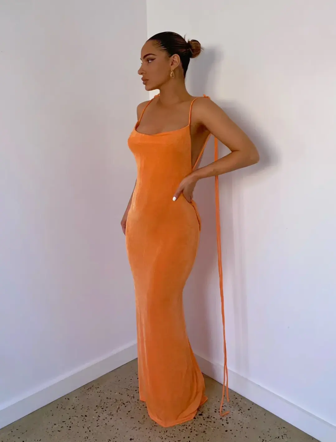 Mélani the Label Cristina Gown - Orange - Size Medium for rent on The Volte - main image