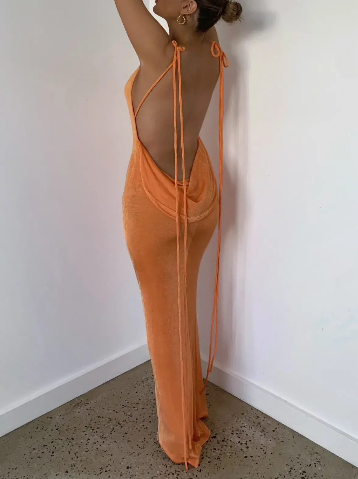 Mélani the Label Cristina Gown - Orange - Size Medium - Image 6
