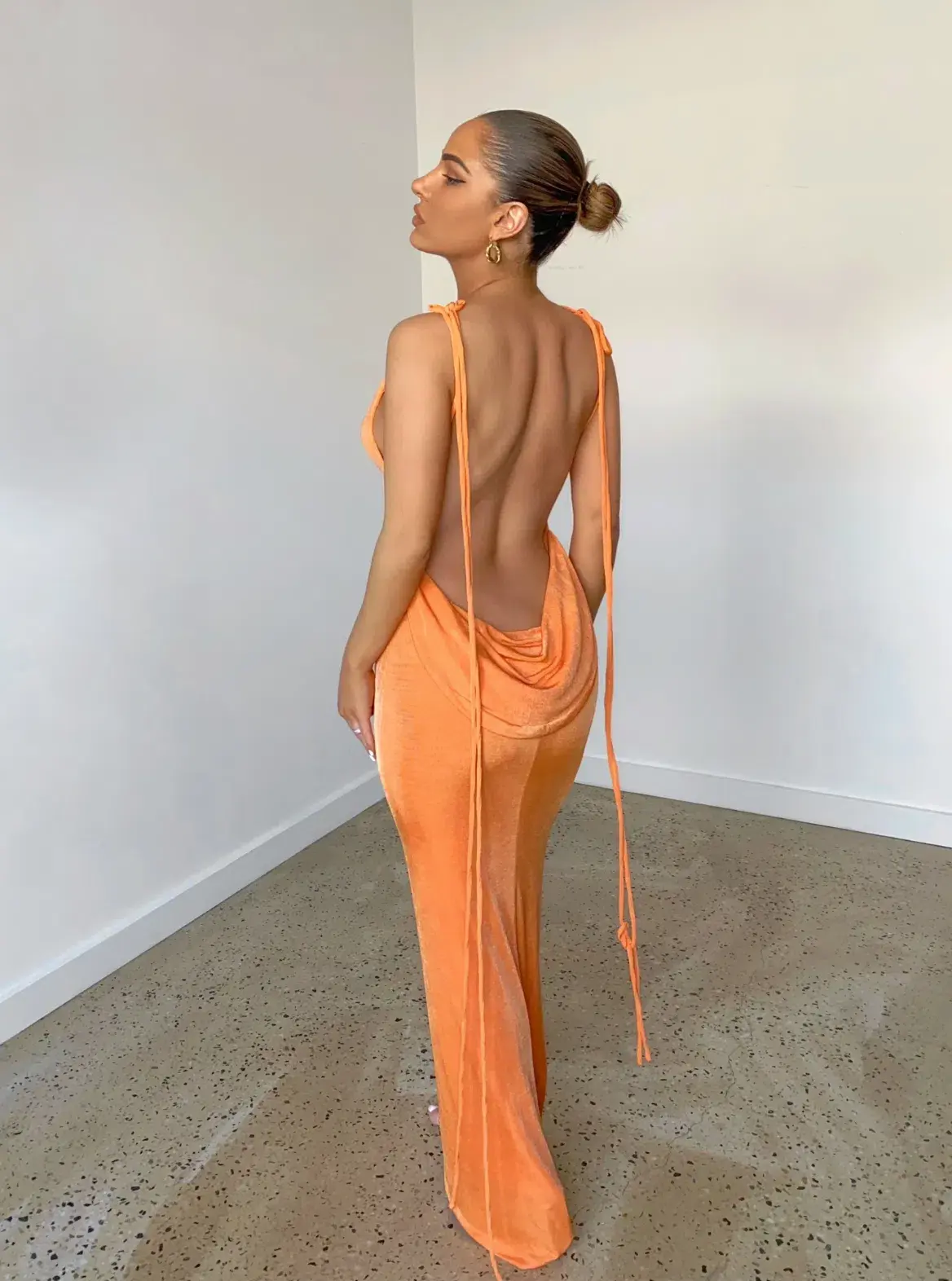 Mélani the Label Cristina Gown - Orange - Size Medium - Image 1