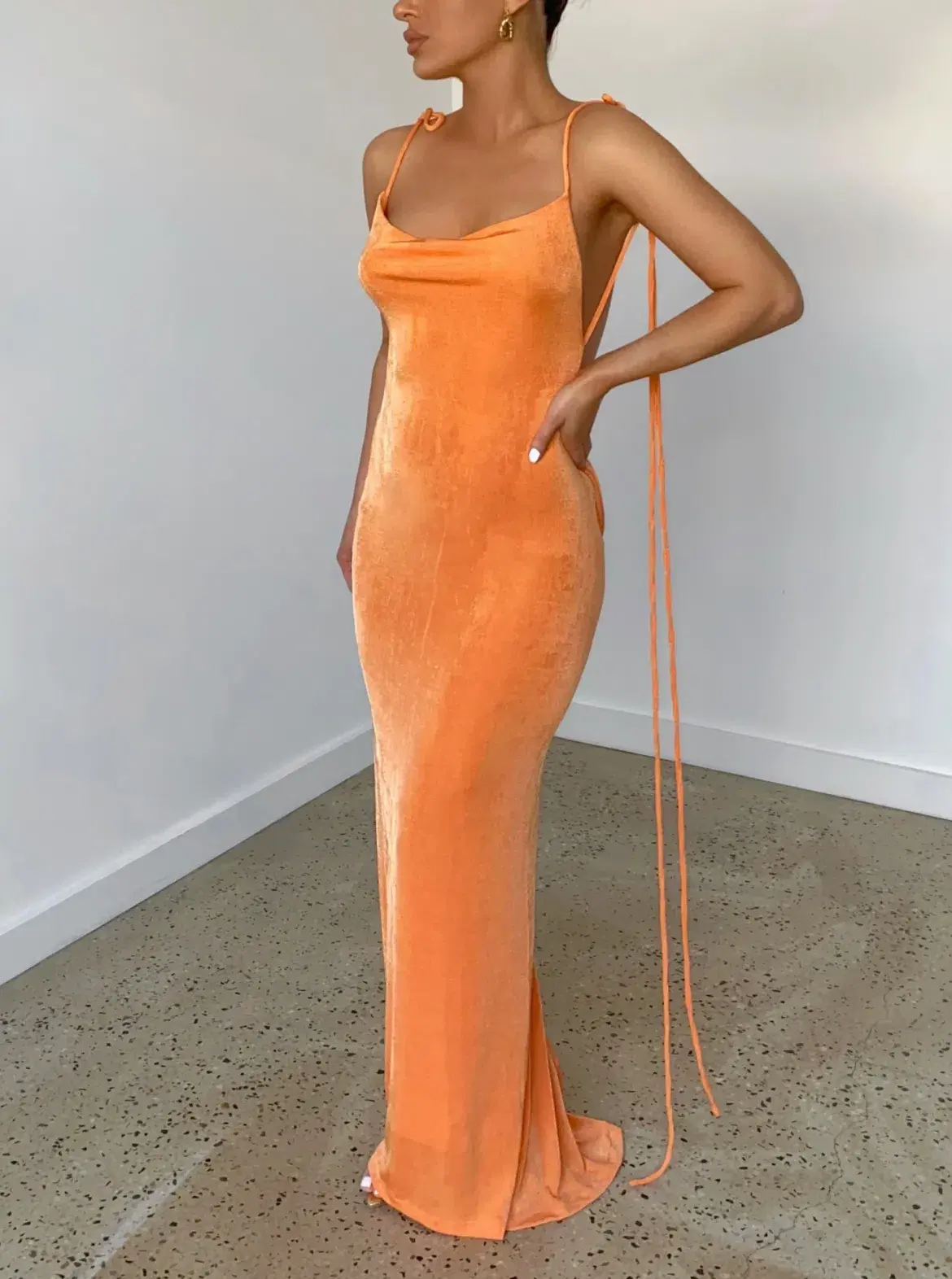Mélani the Label Cristina Gown - Orange - Size Medium - Image 2