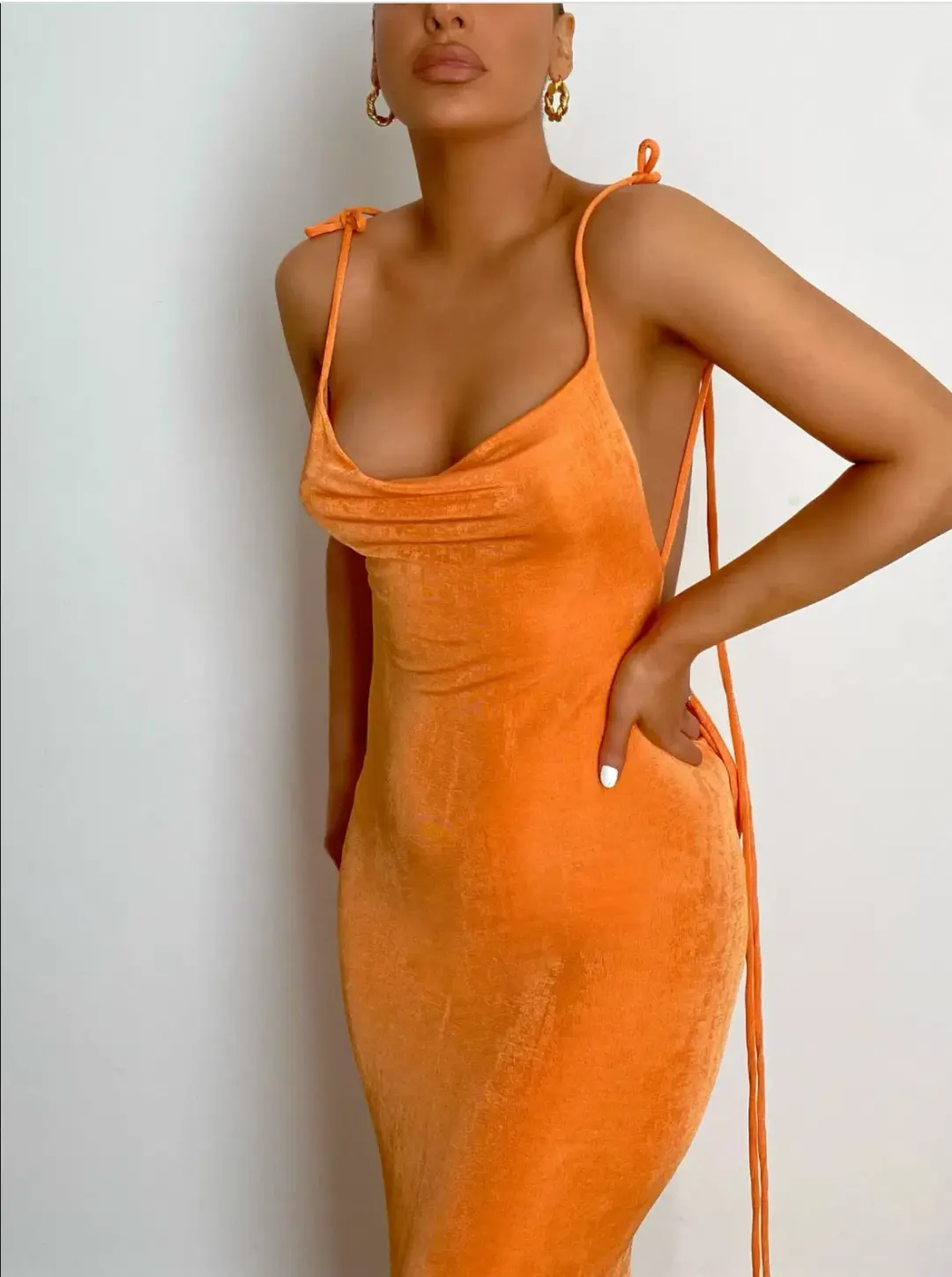 Mélani the Label Cristina Gown - Orange - Size Medium for rent on The Volte - main image