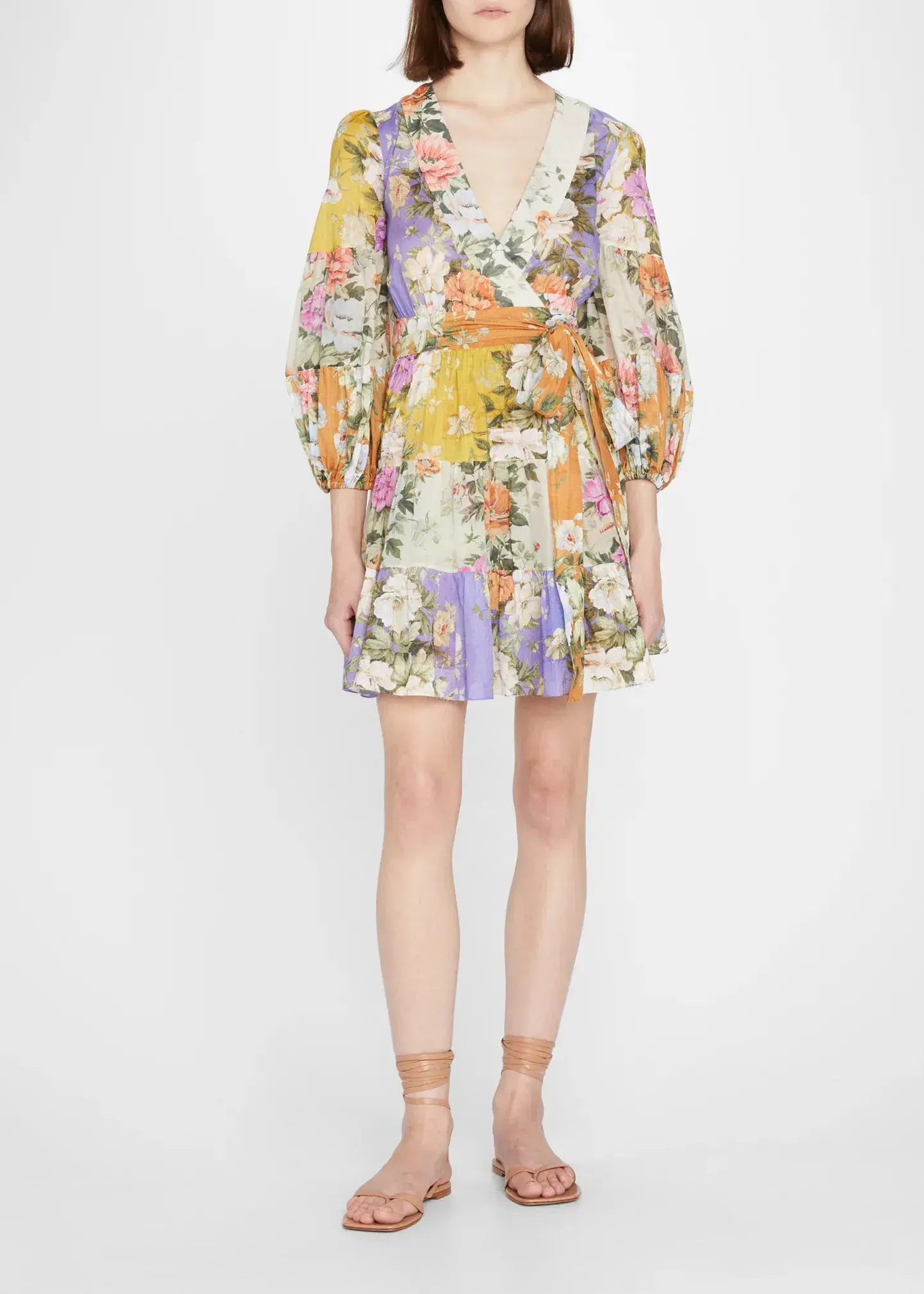 Zimmermann Pattie Wrap Mini Dress Print Size 12 - Image 1