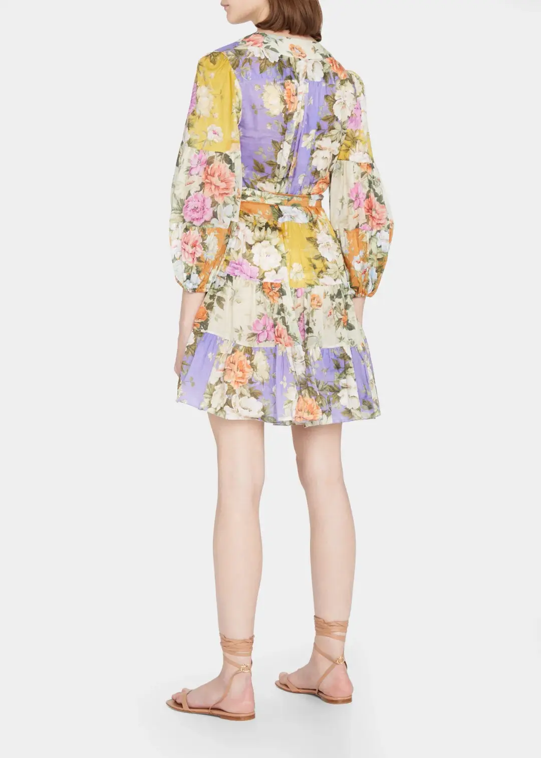 Zimmermann Pattie Wrap Mini Dress Print Size 12 for rent on The Volte - main image