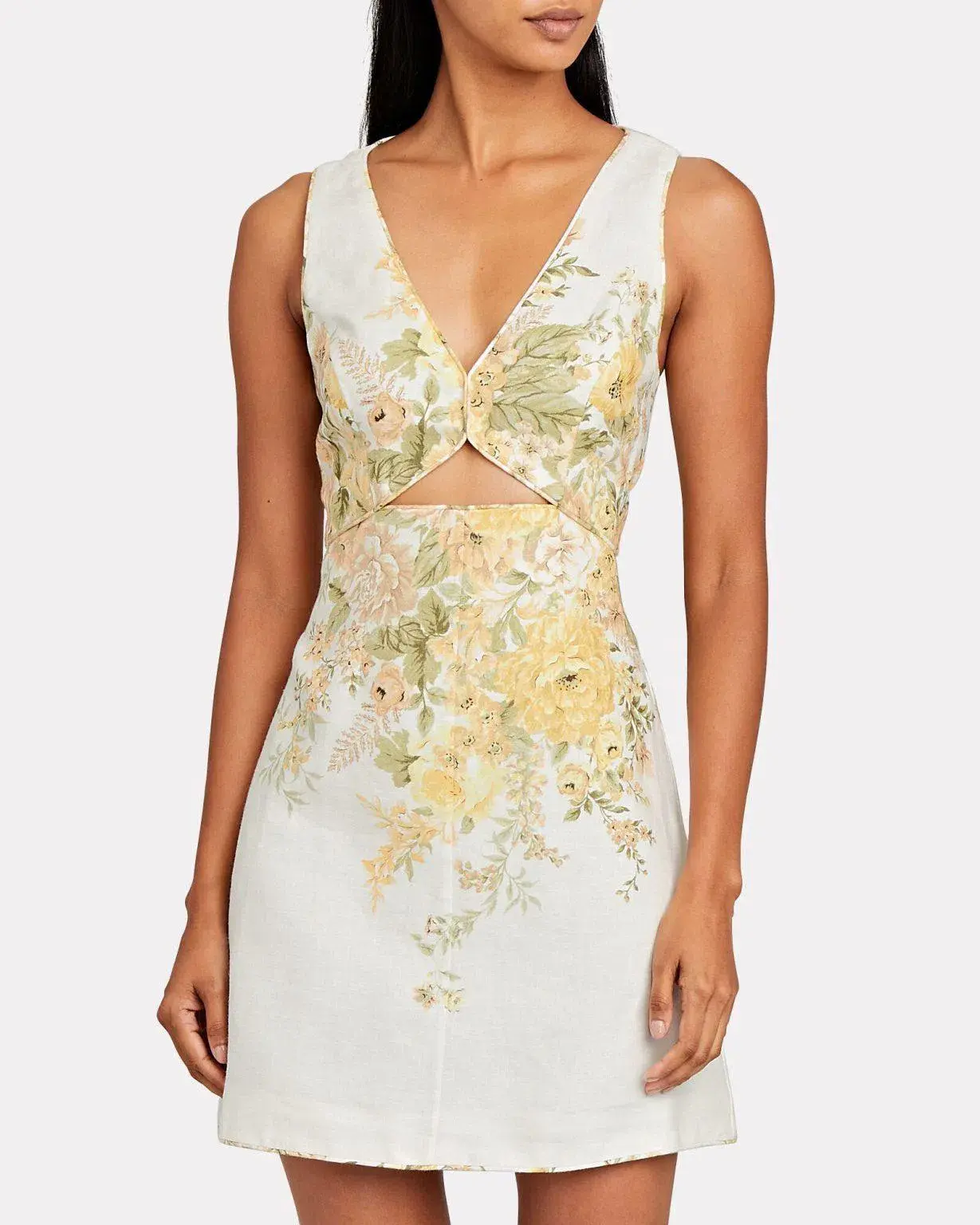 Zimmermann Amelie Cut Out Short Dress Floral Size 0P / Au 6P - Image 2