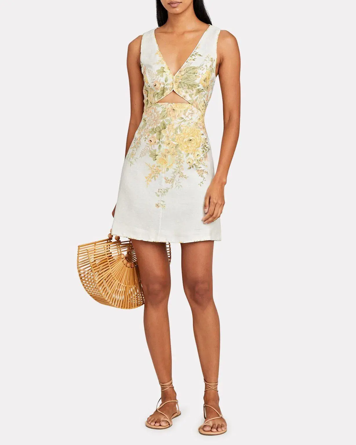 Zimmermann Amelie Cut Out Short Dress Floral Size 0P / Au 6P - Image 1