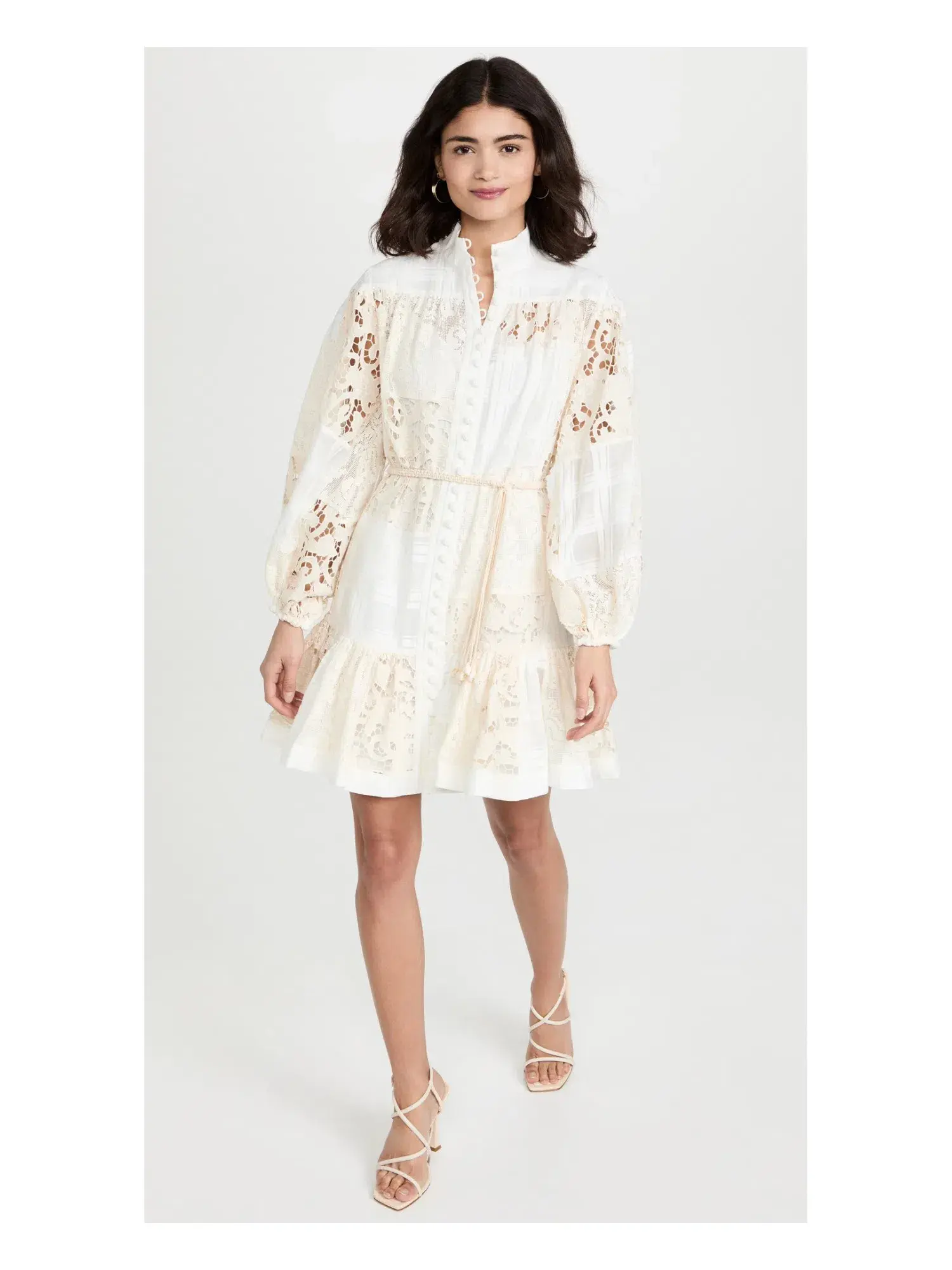 Zimmermann Andie Drop Waist Mini Dress White Size 2/ AU 12 - Image 1