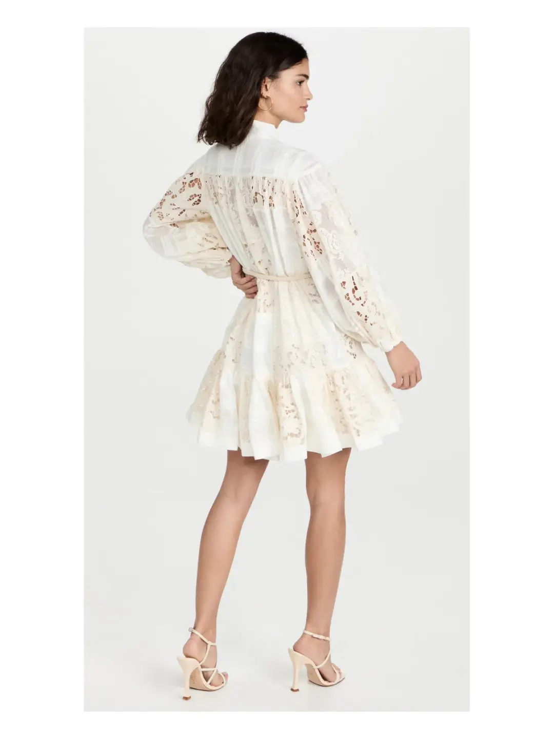 Zimmermann Andie Drop Waist Mini Dress White Size 2/ AU 12 for rent on The Volte - main image
