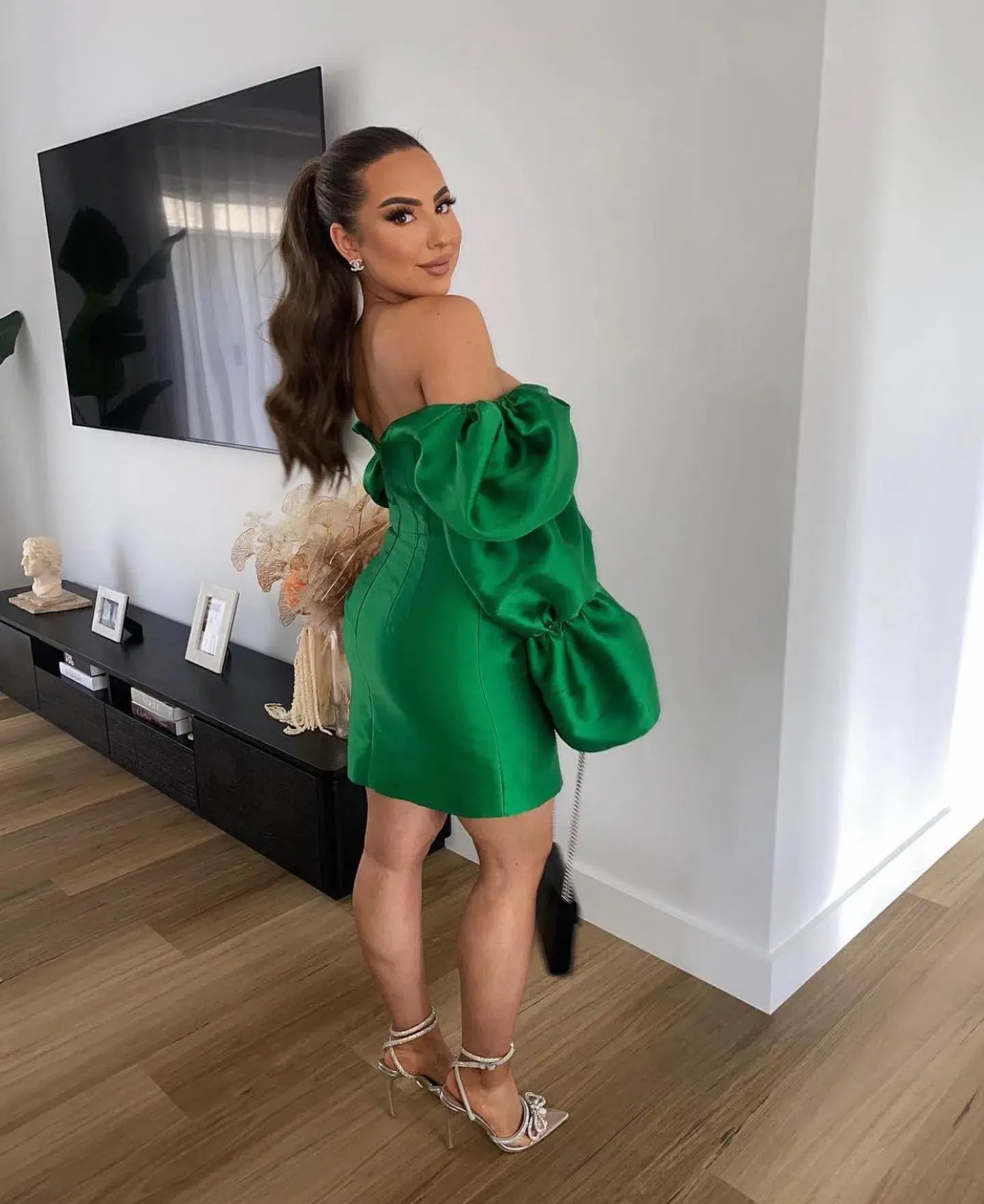 Khirzad Femme Solaro Mini Dress Green Size S / AU 8 - Image 3