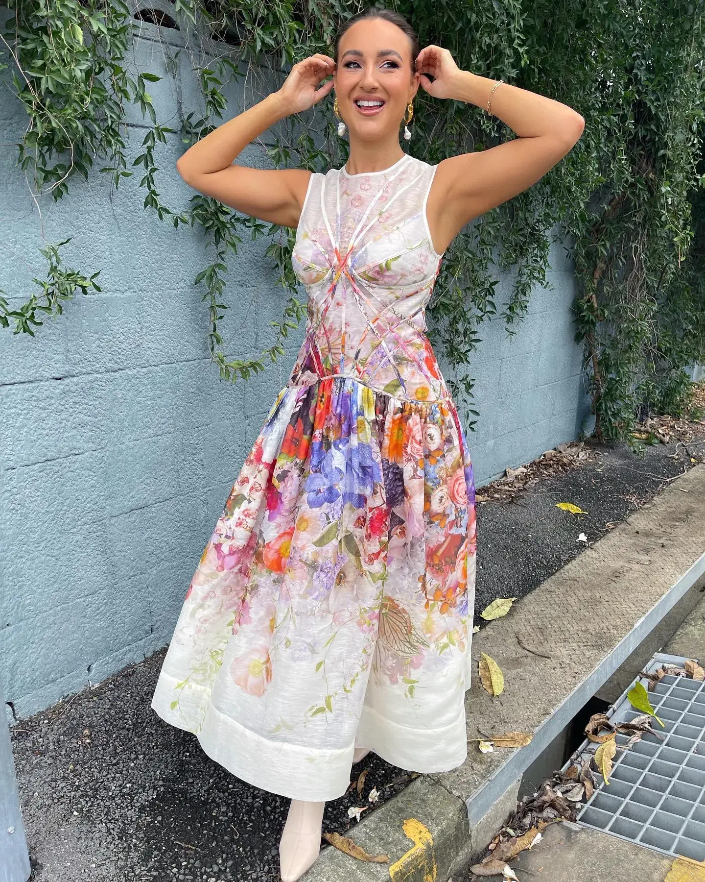 Zimmermann Prima Panelled Midi Dress Multi Floral Size 1 / Au 10 - Image 2