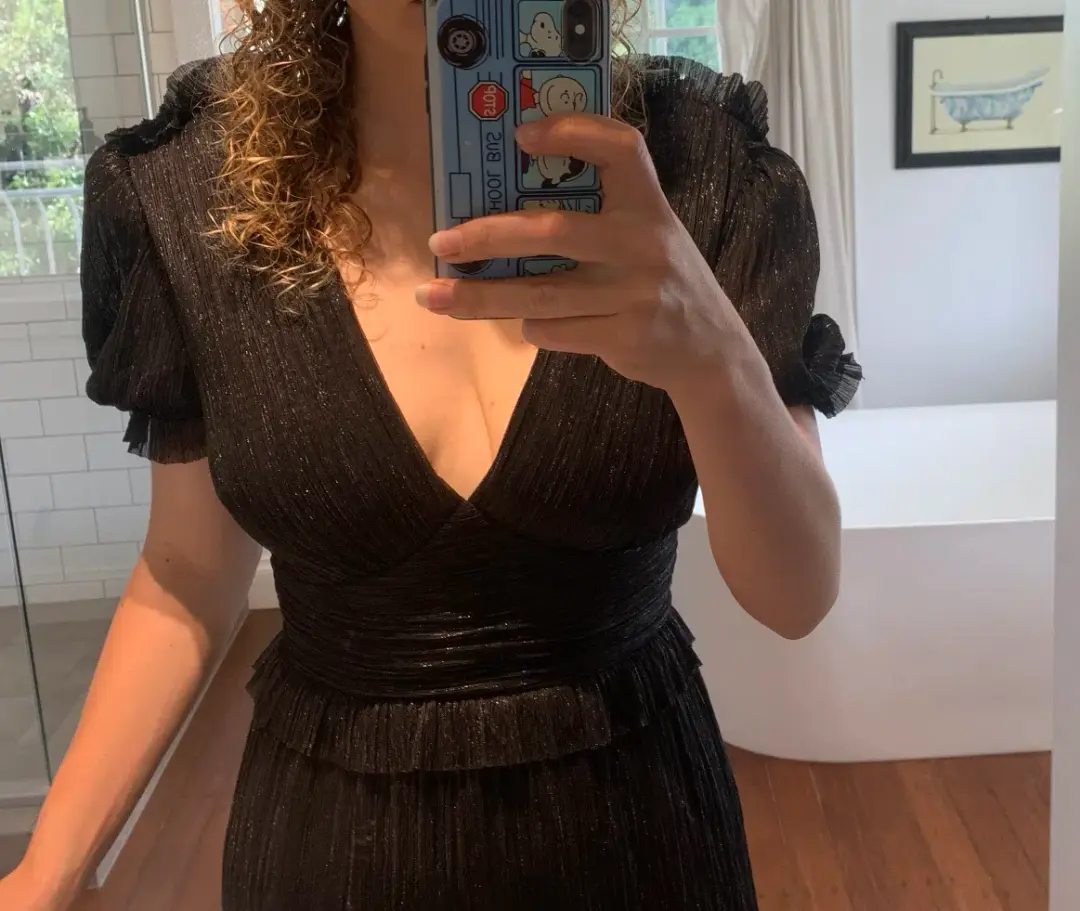 Rebecca Vallance The Luna Shortsleeve Gown Black Size 8 for rent on The Volte - main image