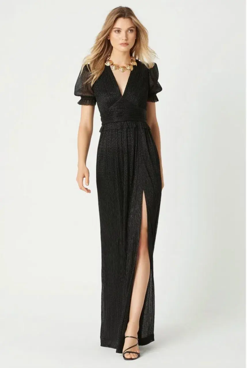 Rebecca Vallance The Luna Shortsleeve Gown Black Size 8 - Image 1