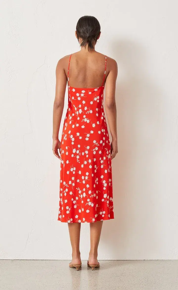 Bec & Bridge White Daisy Slip Dress in Red Floral Size 12 - Image 2