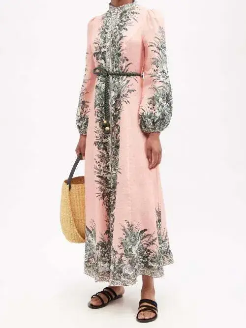 Zimmermann Moonshine Billow Long Dress Pink Size 1 for rent on The Volte - main image